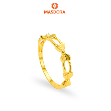MASDORA 916 Gold Ring Rings Cincin Emas ~ Golden Flappy Ribbon (EMAS 916/22K)