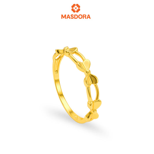 MASDORA 916 Gold Ring Rings Cincin Emas ~ Golden Flappy Ribbon (EMAS 916/22K)