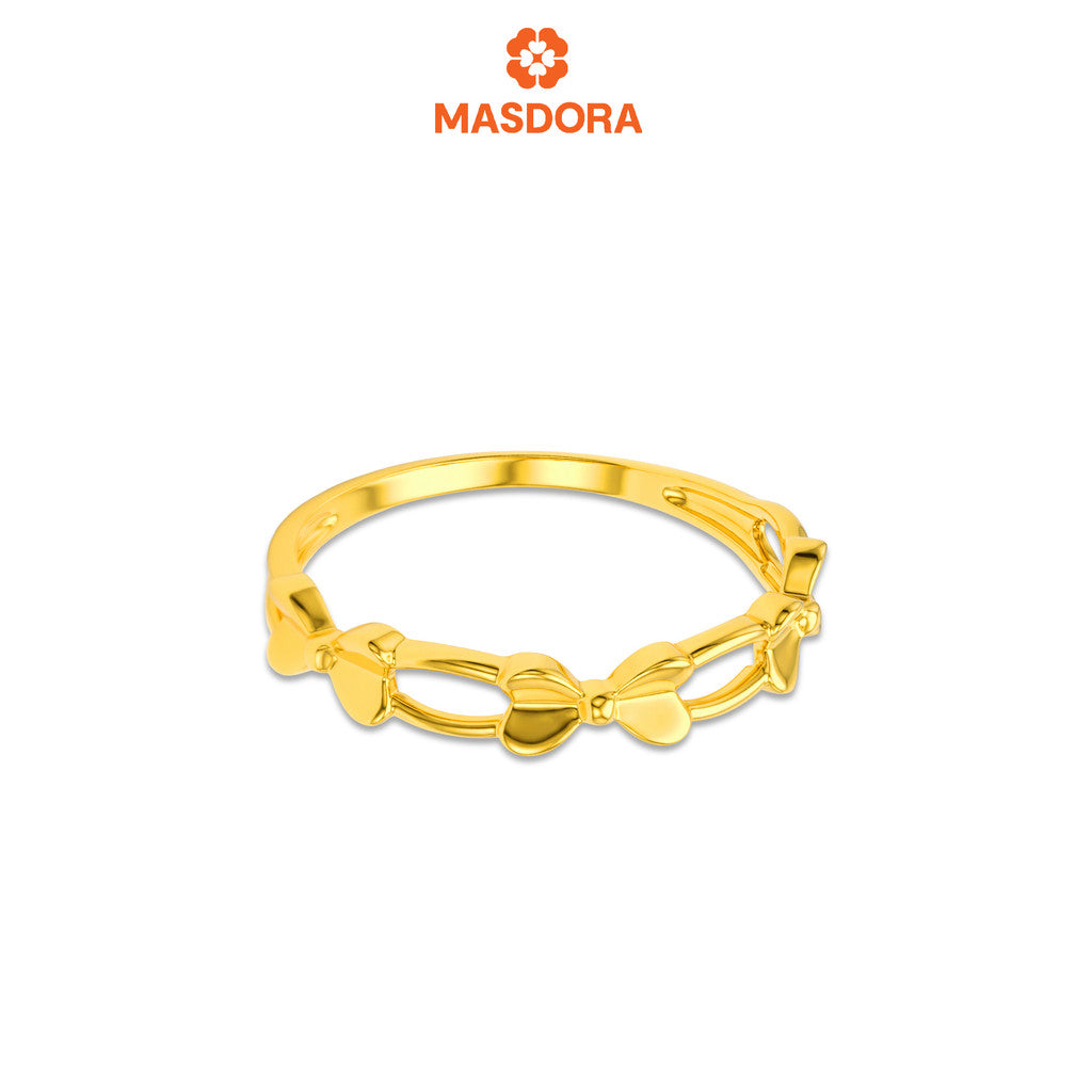 MASDORA 916 Gold Ring Rings Cincin Emas ~ Golden Flappy Ribbon (EMAS 916/22K)