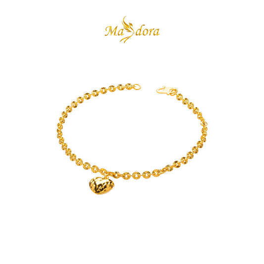 MASDORA 916 Gold Bracelet Rantai Tangan Emas ~ Shining Sauh Mid Love (EMAS 916/22K)