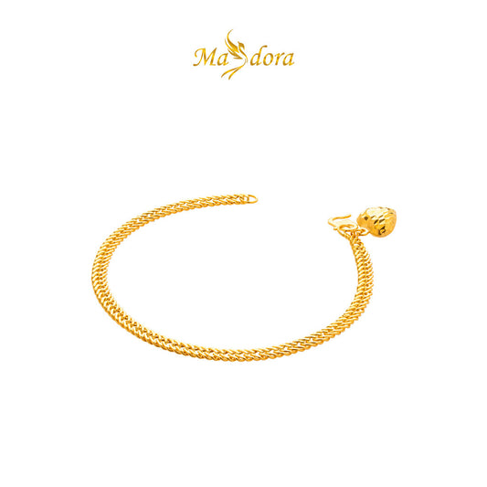 MASDORA 916 Gold Bracelet Rantai Tangan Emas ~ Lipan Licin Fluffy Love (EMAS 916/22K)