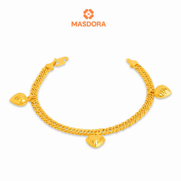MASDORA 916 Gold Bracelet Rantai Tangan Emas ~ Kait Lipan 3L (EMAS 916/22K)