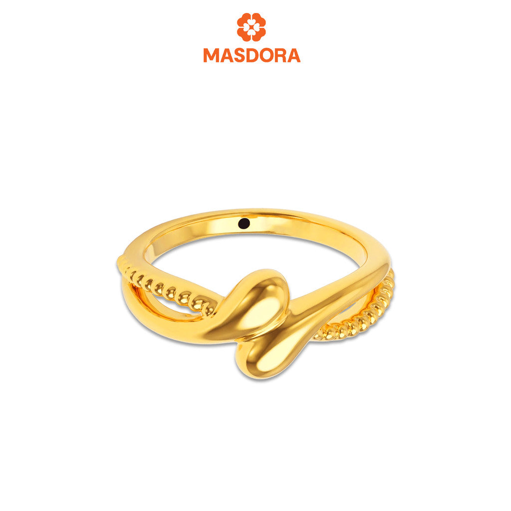 MASDORA 916 Gold Ring Rings Cincin Emas ~ HG Golden Infinity Droplets (EMAS 916/22K)
