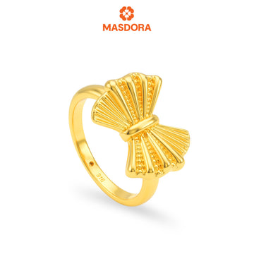 MASDORA 916 Gold Ring Rings Cincin Emas ~ HG Golden Folding Bow (EMAS 916/22K)