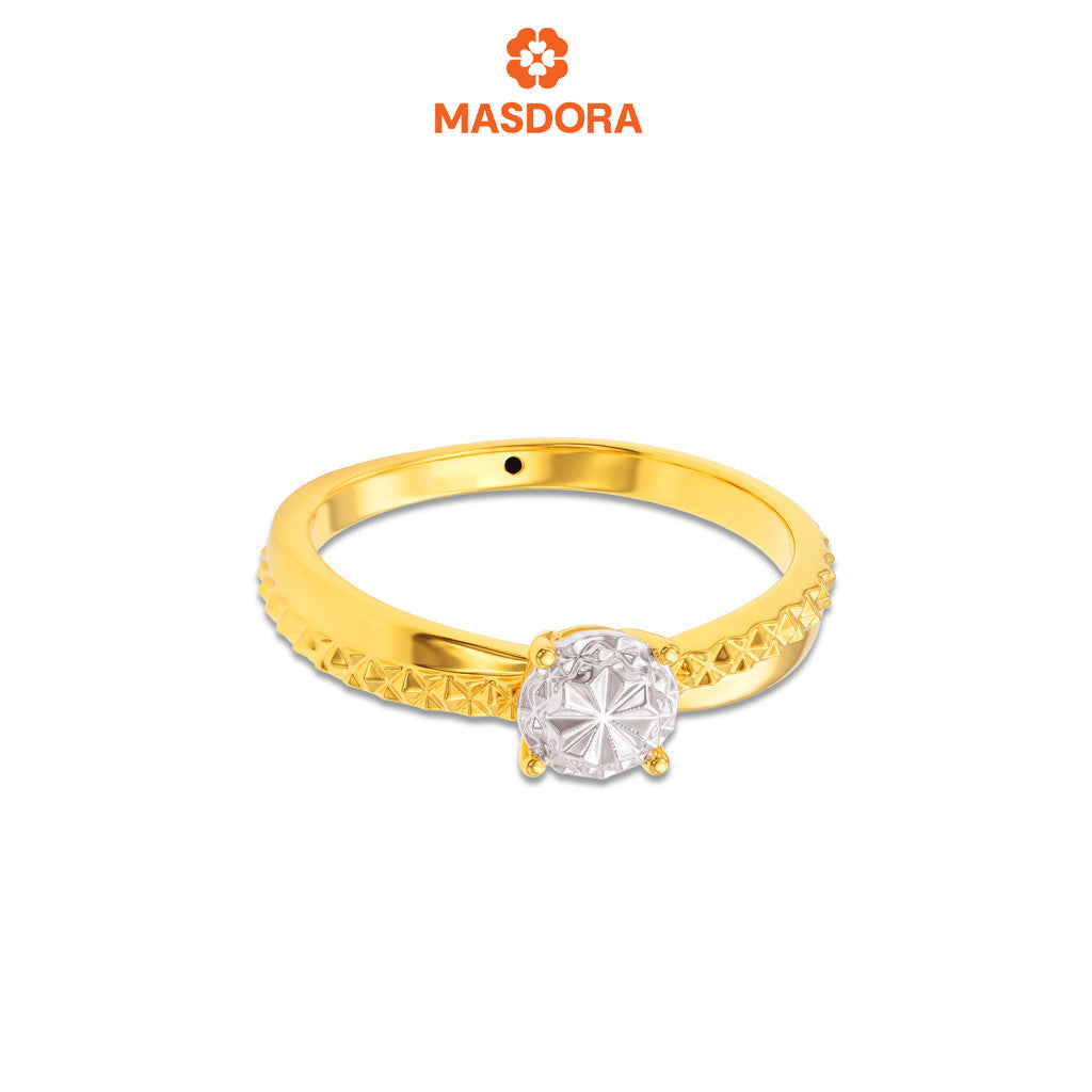 MASDORA 916 Gold Ring Rings Cincin Emas ~ HG Duotone Opulent Solitaire (EMAS 916/22K)