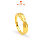 MASDORA 916 Gold Ring Rings Cincin Emas ~ HG Golden Wide Mobius (EMAS 916/22K)