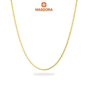 MASDORA 916 Gold Necklace Rantai Leher Emas ~ Delicate Oval Paperclip (EMAS 916/22K)