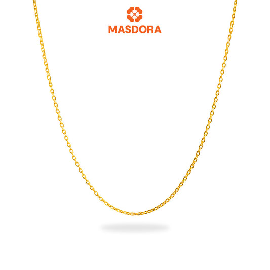 MASDORA 916 Gold Necklace Rantai Leher Emas ~ Delicate Oval Paperclip (EMAS 916/22K)