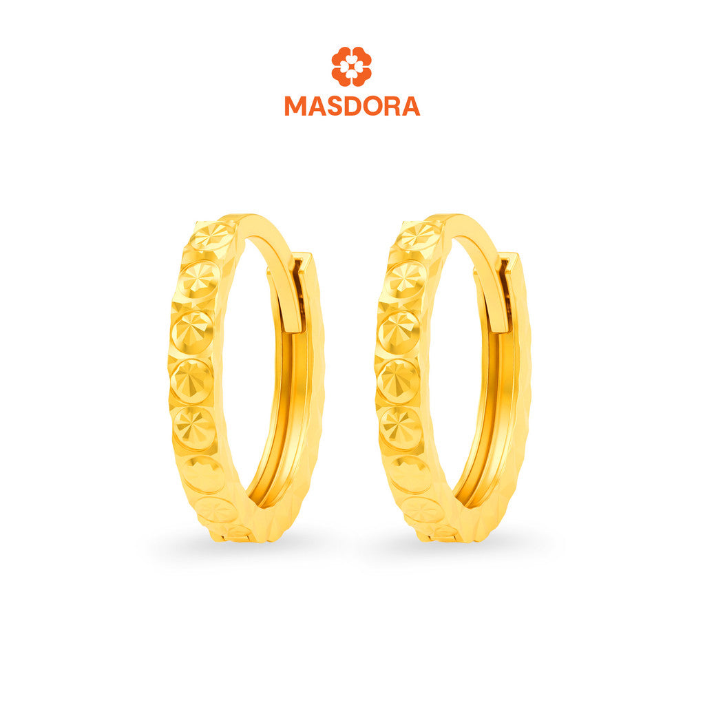 MASDORA 916 Gold Earings Earing Subang Emas - Golden Premium Cutting (EMAS 916/22K)