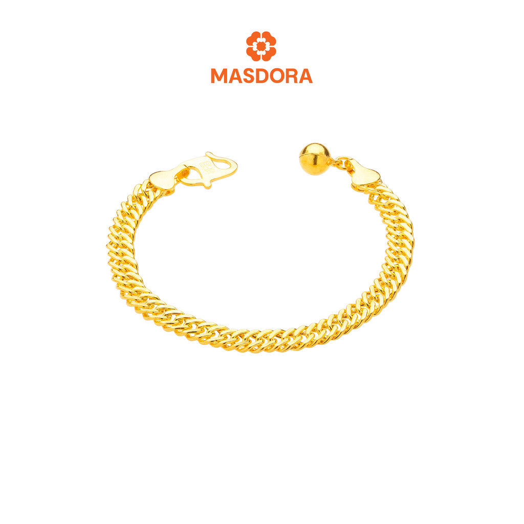 MASDORA 916 Gold Bracelet Rantai Tangan Emas ~ Lipan Licin Baby (EMAS 916/22K)