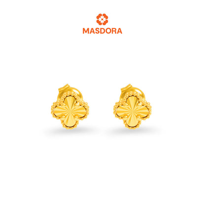MASDORA 916 Gold Earrings Earring Subang Emas ~ Golden Solid Clover (EMAS 916/22K)