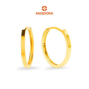 MASDORA 916 Gold Earings Earing Subang Emas - Golden Basic Plain (EMAS 916/22K)