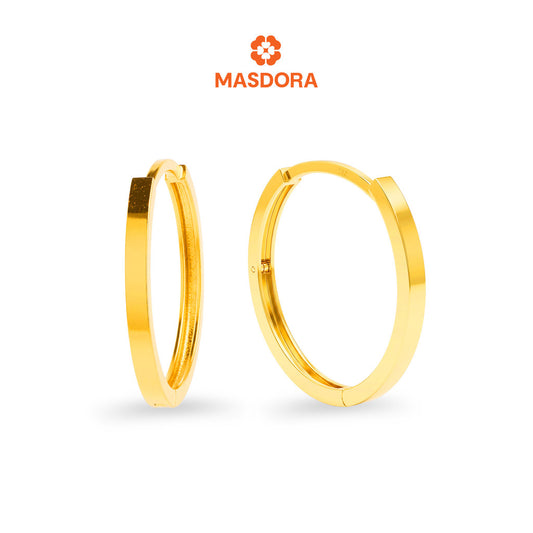 MASDORA 916 Gold Earings Earing Subang Emas - Golden Basic Plain (EMAS 916/22K)