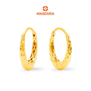 MASDORA 916 Gold Earings Earing Subang Emas - Oval Premium Cutting (EMAS 916/22K)