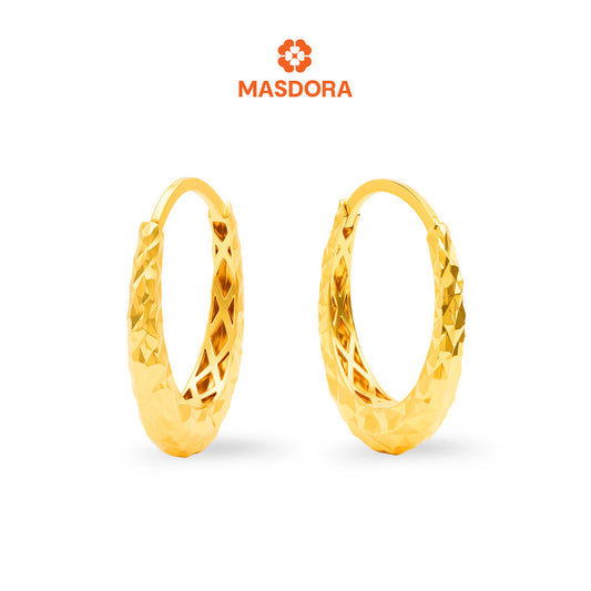 MASDORA 916 Gold Earings Earing Subang Emas - Oval Premium Cutting (EMAS 916/22K)
