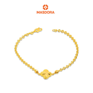 MASDORA 916 Gold Bracelet Rantai Tangan Emas ~ Shining Sauh Convex Lucky (EMAS 916/22K)