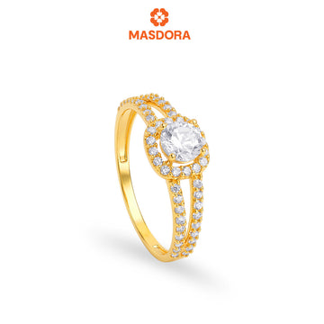 MASDORA 916 Gold Ring Rings Cincin Emas ~ Sparkling Dazzling Halo (EMAS 916/22K)