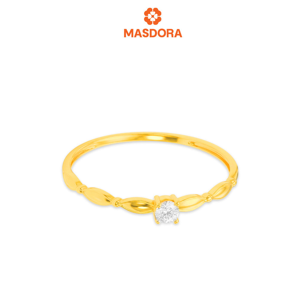 MASDORA 916 Gold Ring Rings Cincin Emas ~ Golden Liora Solitaire (EMAS 916/22K)