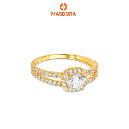 MASDORA 916 Gold Ring Rings Cincin Emas ~ Sparkling Dazzling Halo (EMAS 916/22K)