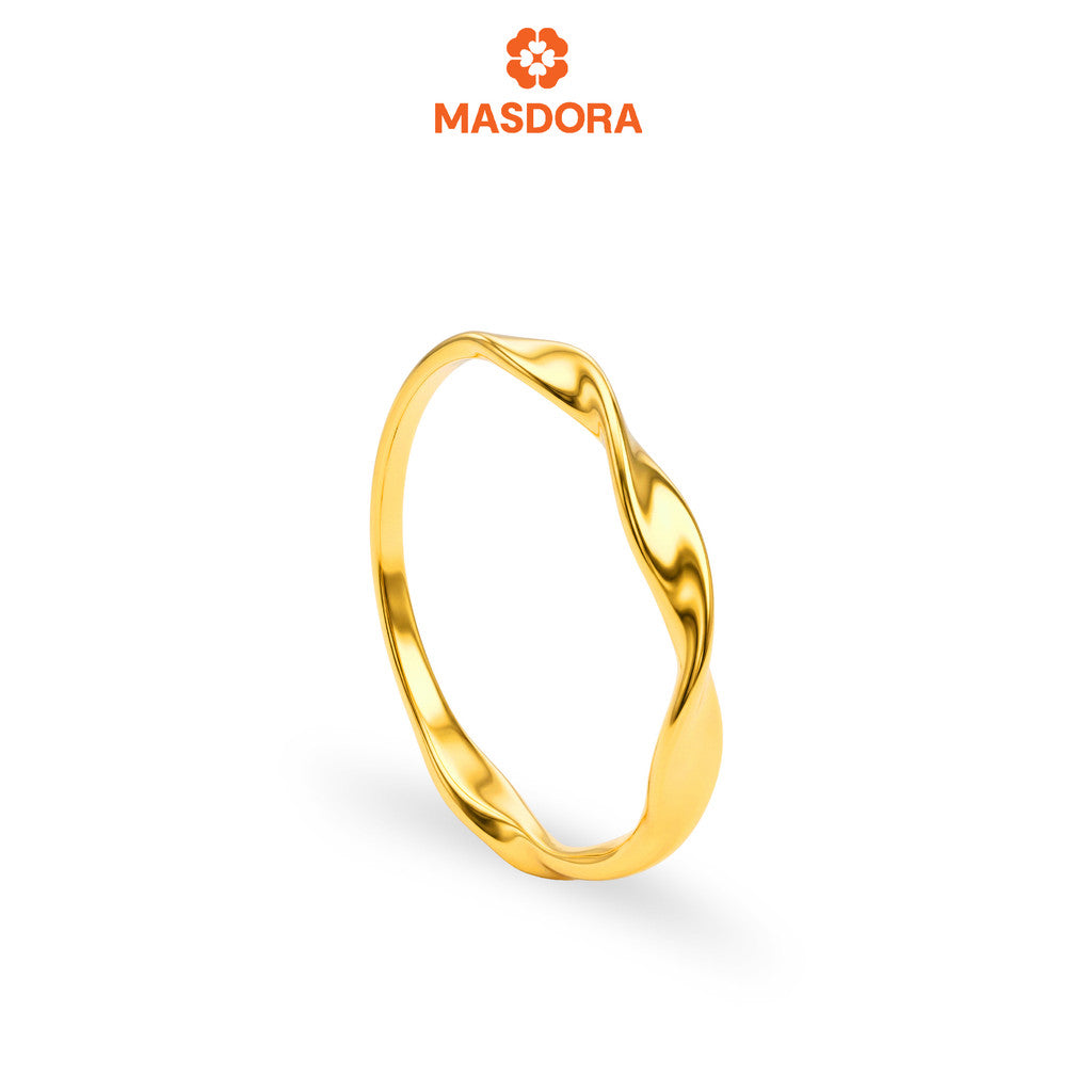 MASDORA 916 Gold Ring Rings Cincin Emas ~ Golden Twisty Mobius (EMAS 916/22K)