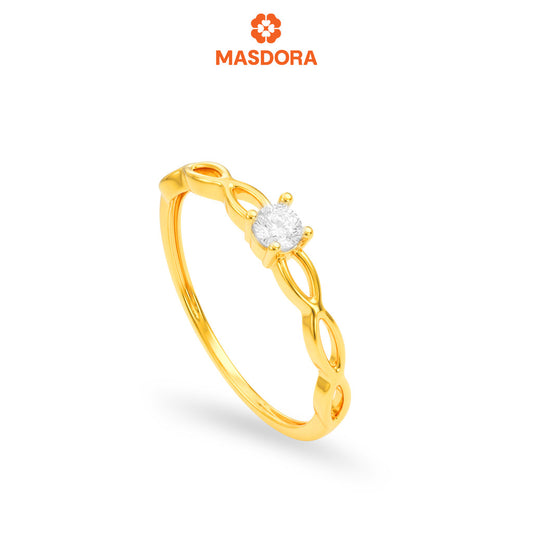 MASDORA 916 Gold Ring Rings Cincin Emas ~ Golden Rapunzel Solitaire (EMAS 916/22K)