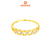 MASDORA 916 Gold Ring Rings Cincin Emas ~ Duotone Half Tiny Flowers (EMAS 916/22K)