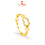 MASDORA 916 Gold Ring Rings Cincin Emas ~ Sparkling Oval Chain (EMAS 916/22K)