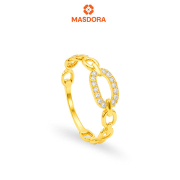 MASDORA 916 Gold Ring Rings Cincin Emas ~ Sparkling Oval Chain (EMAS 916/22K)