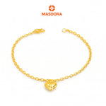 MASDORA 916 Gold Bracelet Rantai Tangan Emas ~ Sauh Hollow Fluffy Love (EMAS 916/22K)