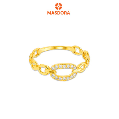 MASDORA 916 Gold Ring Rings Cincin Emas ~ Sparkling Oval Chain (EMAS 916/22K)