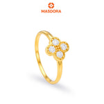 MASDORA 916 Gold Ring Rings Cincin Emas ~ Sparkling Elyra Bloom (EMAS 916/22K)