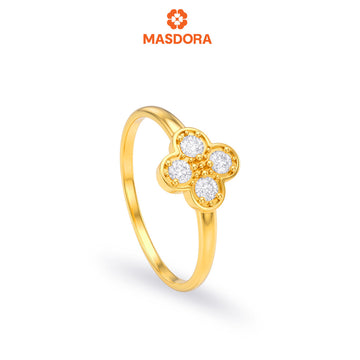 MASDORA 916 Gold Ring Rings Cincin Emas ~ Sparkling Elyra Bloom (EMAS 916/22K)