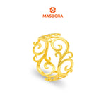 MASDORA 916 Gold Ring Rings Cincin Emas ~ Golden Wide Quaint (EMAS 916/22K)
