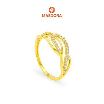 MASDORA 916 Gold Ring Cincin Emas ~ Sparkling Vein New Fashion (EMAS 916/22K)