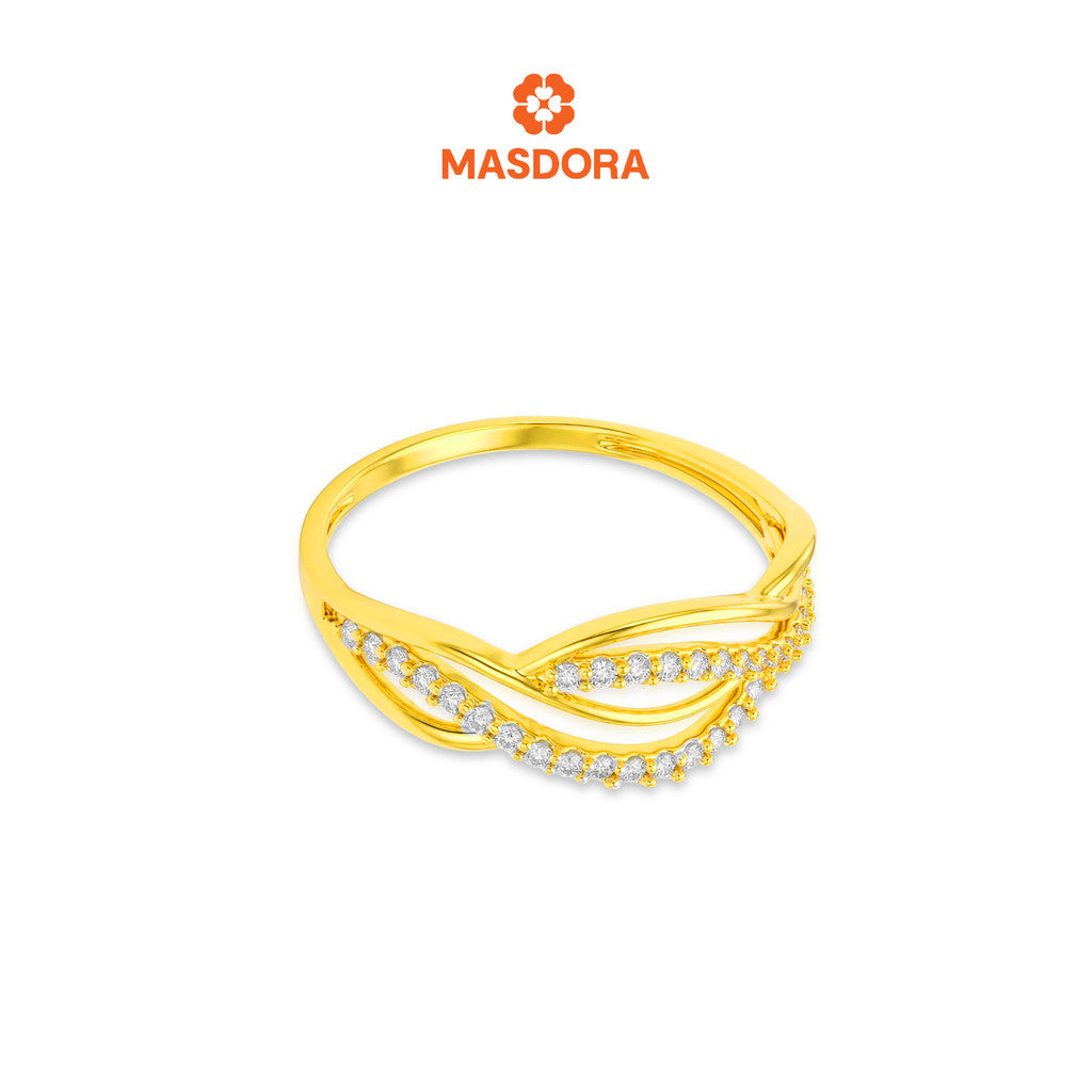 MASDORA 916 Gold Ring Cincin Emas ~ Sparkling Vein New Fashion (EMAS 916/22K)