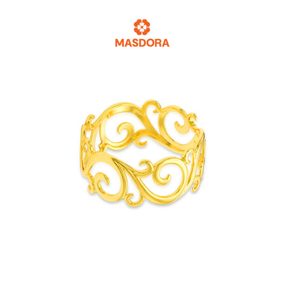MASDORA 916 Gold Ring Rings Cincin Emas ~ Golden Wide Quaint (EMAS 916/22K)