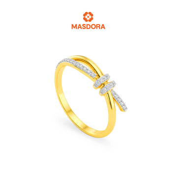 MASDORA 916 Gold Ring Rings Cincin Emas ~ Duotone Gordian Knot (EMAS 916/22K)