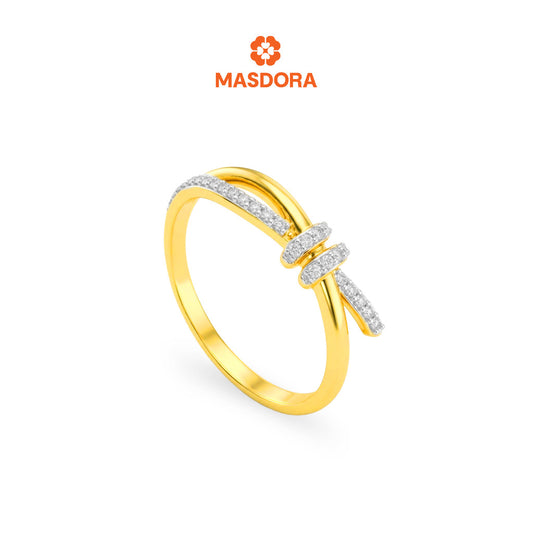 MASDORA 916 Gold Ring Rings Cincin Emas ~ Duotone Gordian Knot (EMAS 916/22K)