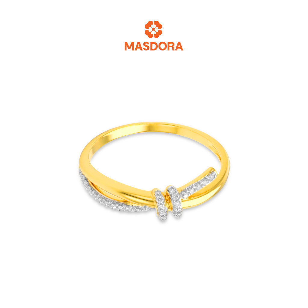 MASDORA 916 Gold Ring Rings Cincin Emas ~ Duotone Gordian Knot (EMAS 916/22K)