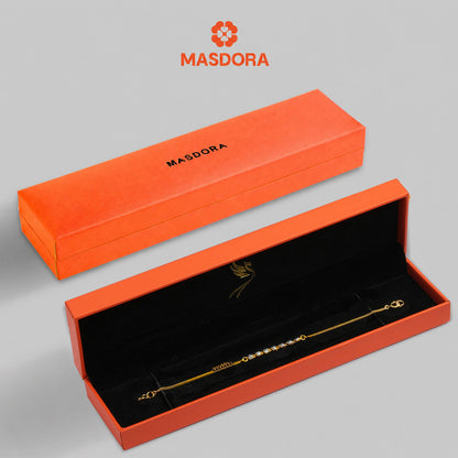 MASDORA 916 Gold Bracelet Rantai Tangan Emas ~ Duotone Tennis Curb Chain (EMAS 916/22K)
