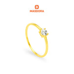 MASDORA 916 Gold Ring Cincin Emas ~ Duotone Minimalist Solitaire (EMAS 916/22K)