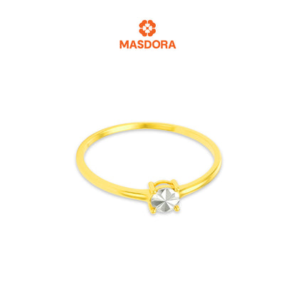 MASDORA 916 Gold Ring Cincin Emas ~ Duotone Minimalist Solitaire (EMAS 916/22K)