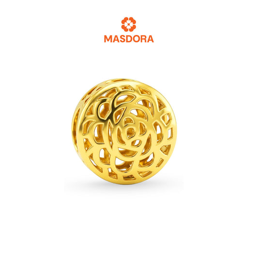 MASDORA 916 Gold Beads Bead Emas ~ Golden Intricate Flower Round (EMAS 916/22K)