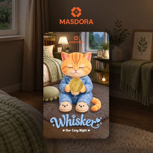 MASDORA 999.9 Gold Bar 1.00GM COMBO Whisker Collection (1.00GM X 2) ~ Oyen's Cozy Night (EMAS 999.9/24K)