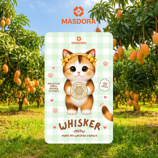 MASDORA 999.9 Gold Bar 1.00GM Whisker Collection -  Cutie Calico (EMAS 999.9/24K)