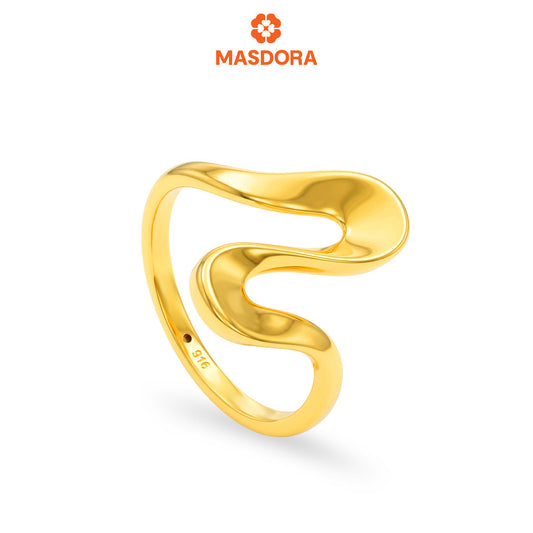 MASDORA 916 Gold Ring Rings Cincin Emas ~ HG Golden Charming Sway (EMAS 916/22K)