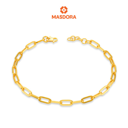 MASDORA 916 Gold Bracelet Rantai Tangan Emas ~ Golden Aparent Paperclip (EMAS 916/22K)