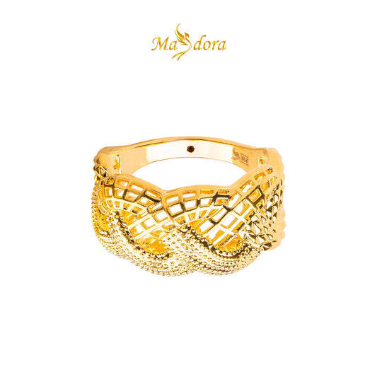 MASDORA 916 Gold Ring Rings Cincin Emas ~ HG Braided Half Paved. (EMAS 916/22K)