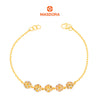 MASDORA 916 Gold Bracelet Rantai Tangan Emas ~ Duotone 3D Flower (EMAS 916/22K)