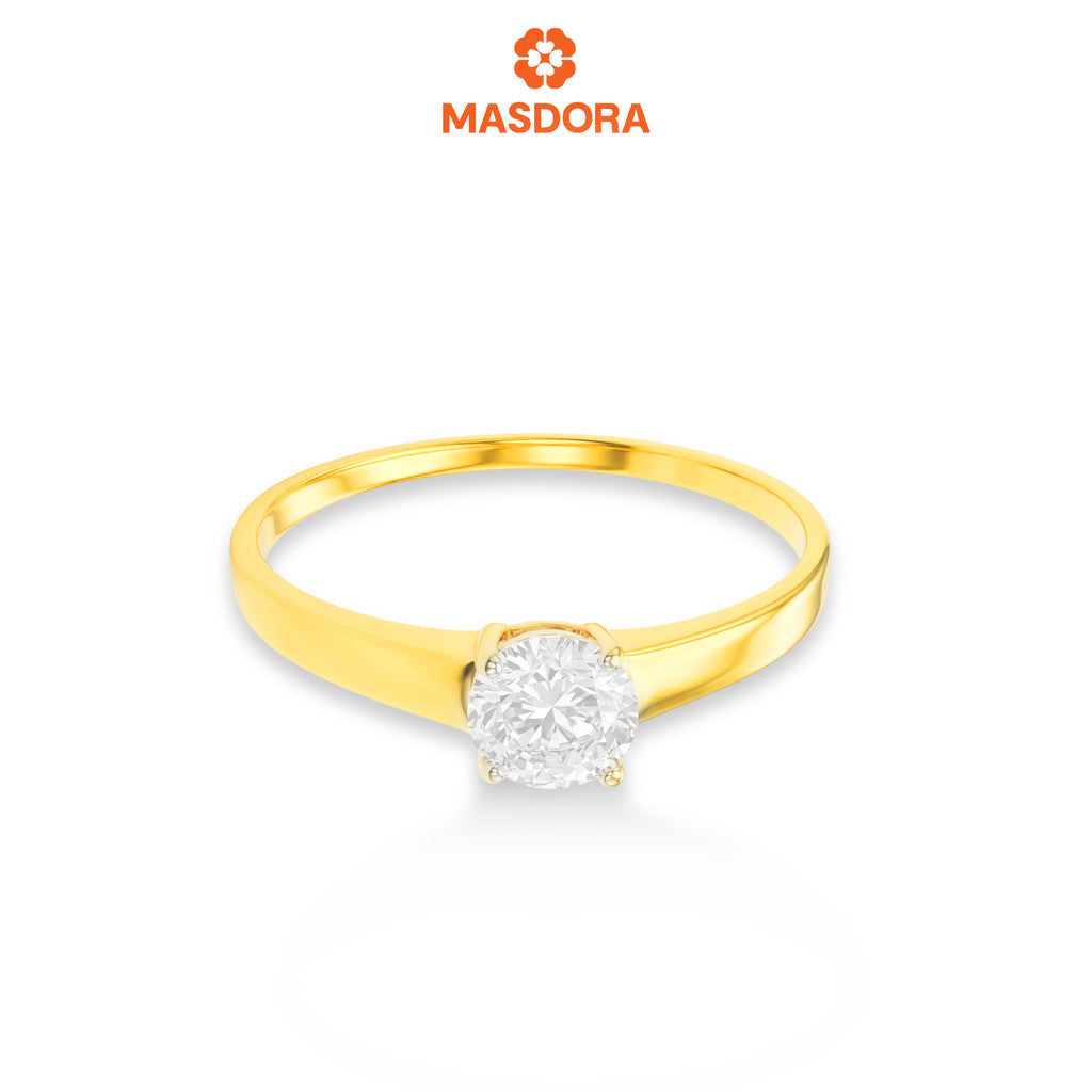 MASDORA 916 Gold Ring Rings Cincin Emas ~ Golden Solitaire Plain (EMAS 916/22K)